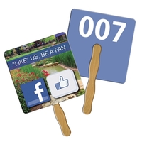 Square Auction Hand Fan Full Color