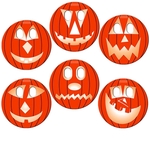 Carved Pumpkin Window Sign