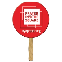 Circle 2 Sided Sandwiched Rally Hand Sign w/ Wooden Stick