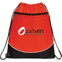 210 denier nylon drawstring backpack with a large front zippered pocket.......