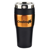 16 oz metallic two tone stainless steel travel tumbler.... from ASI 30112 ACE...