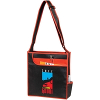 Messenger tote bag with large front pocket with organizer inside....