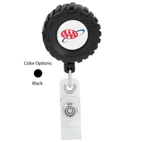 Tire shape retractable badge holder with a belt clip back.... from ASI 64635...