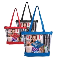 Clear tote with 600 denier colored trim and sturdy handles.... from ASI 30112...