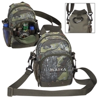 Multi-purpose, zipper pockets, carabiner on the back, shoulder strap, handle...