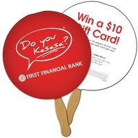 Round Sandwiched Hand Fan Full Color