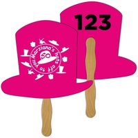 Top Hat Auction Hand Fan Full Color