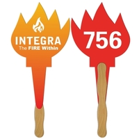 Digital printed torch shape auction fan with visible wooden stick.... from...