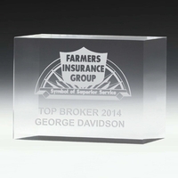 6 1/2" x 4" freestanding acrylic award with 1 1/4" thickness.... from ASI...