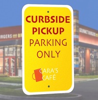 Aluminum Curbside Pickup Parking Only Sign... from ASI 54322 FireSprint Printing