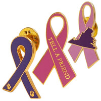 Custom Ribbon Awareness Lapel Pins w/ Your Shape Or Text