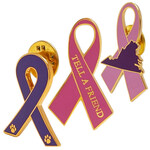 Custom Shape or Text Awareness Ribbon Lapel Pin
