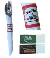 1.5" x 4.25" Paper Napkin Bands - Self-adhesive... from ASI 31490 Admatch...