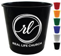 Plastic church offering/donation bucket/pail/tub in 176oz, 8" tall, 8.5" dia...