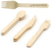 6" Disposable Birch Wood Forks, spoons, butter knives custom laser...