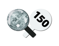 Disco Ball Plastic Auction / Bidder Paddle with numbers