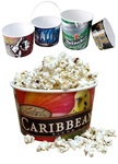 Plastic Popcorn Buckets / Beer Tub w/ Full Color Wrap Imprint, 50oz - 130oz