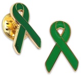 Green Ribbon Pin / Environmental Awareness