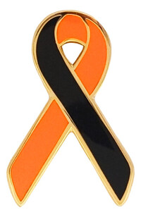 Black and Orange Awareness Ribbon Lapel Pin