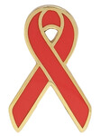 COVID-19 & Coronavirus Red Ribbon Lapel Pins
