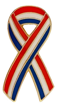 Red, White, & Blue Ribbon Lapel Pin for Awareness / Support