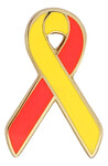 Red & Yellow Hepatitis Awareness / Support Ribbon Lapel Pin