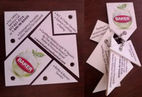 Square Tangram Puzzles with Five Pieces and Keychain Holes and bead chain