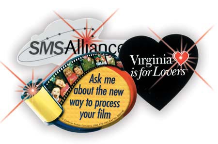 Custom Shaped Styrene Blinking Buttons... from ASI 45450 CleggPromo