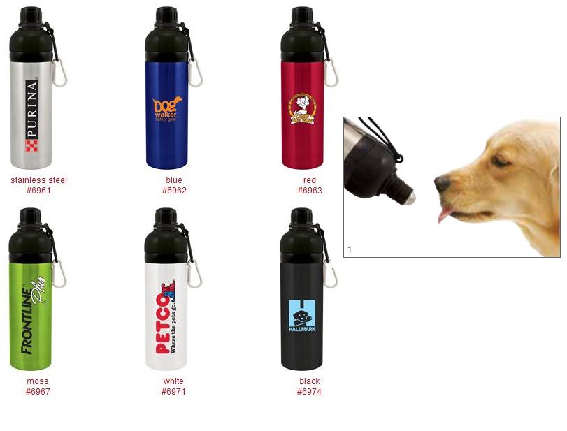 Stainless Steel Water Bottle with Canine Roller Ball Flow Top... from ASI 51197 ETS Express, LLC