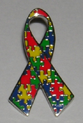 Puzzle Piece Autism Awareness / Support Ribbon Lapel Pin