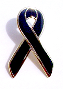 Black Anti - Gang Ribbon Lapel Pin