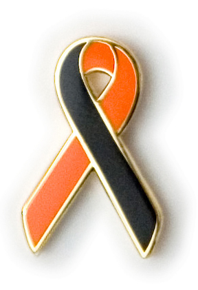 Black and Orange Ribbon Lapel Pin