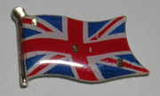 3 Light Blinking Britain Flag Magnetic Lapel Pin / Button