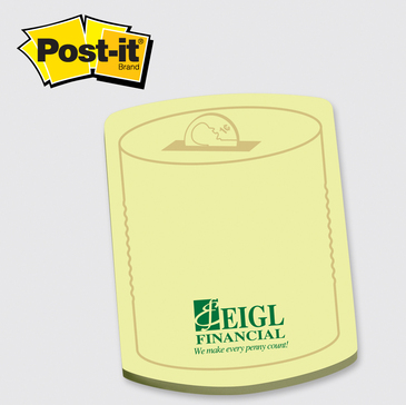 Can / Barrel - Die cut Post it Note Pads ... from ASI 91240 3M/Promotional Markets Dept