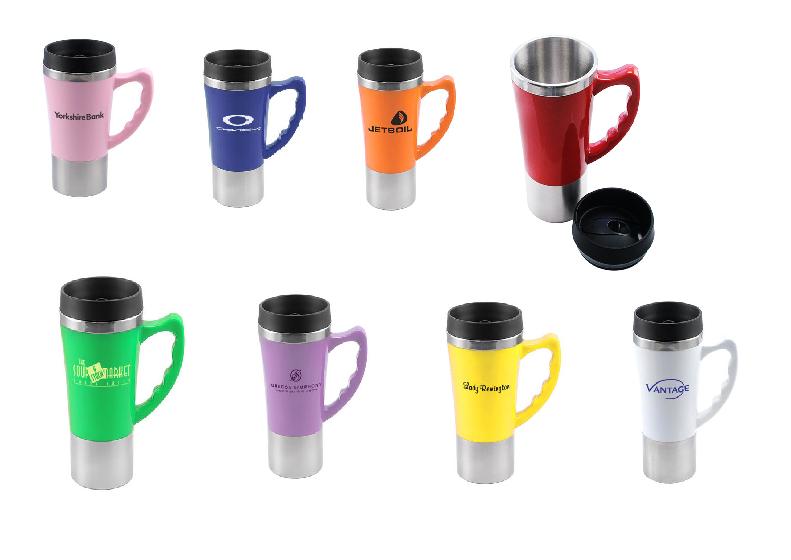 16oz Metallic Steel Grip Travel Cup... from ASI 39552 BEL Promo
