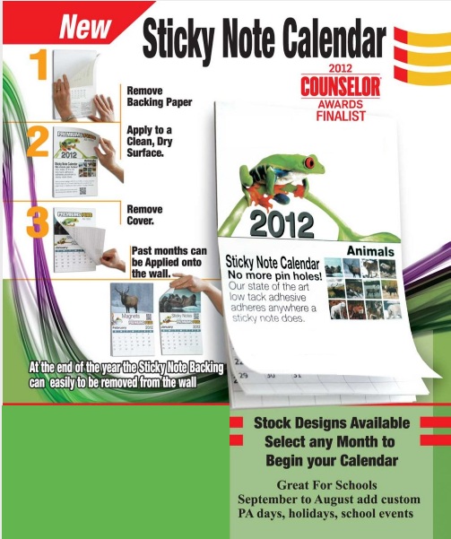 Golf Sticky Back Calendar... from ASI 79392 Premiums Plus Inc