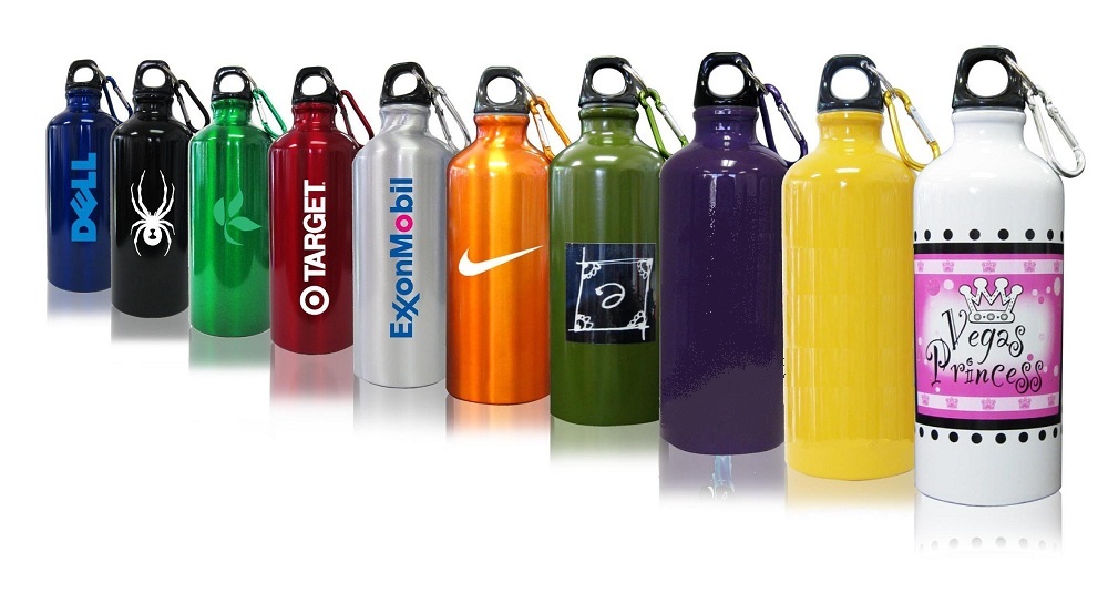 Metal Water Bottles w/ Carabiner, Full Color Available... from ASI 90479 ZZ DROPPED -TJ Promotions Corp