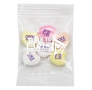 Custom Message Conversation Hearts in Promo Bag... from ASI 71685 Midnite Snax®