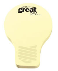 Light Bulb Die cut Post it Note Pads ... from ASI 91240 3M/Promotional Markets Dept