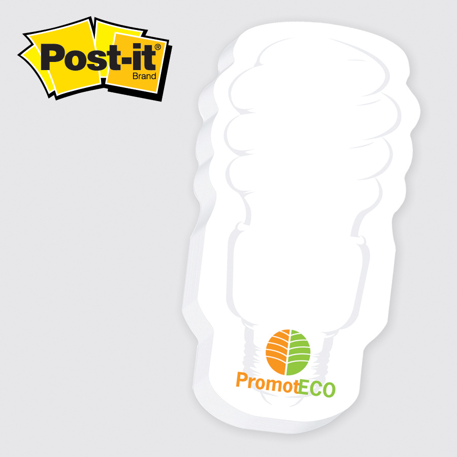 CFL Eco Light Bulb Shaped Die cut sticky notes... from ASI 91240 3M/Promotional Markets Dept