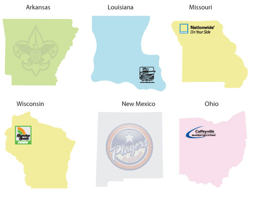 State Shaped - Large  - Die Cut Post it Note... from ASI 91240 3M/Promotional Markets Dept