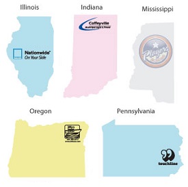State Shaped - Medium  - Die Cut Post it Note... from ASI 91240 3M/Promotional Markets Dept
