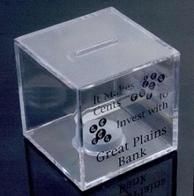 Clear Cube Coin Bank... from ASI 44460 ZZ - NOT KNOWN, OLD IMPORT, ASI:44460