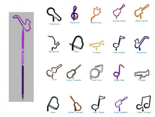 Music Shaped Pens and Pencils... from ASI 39850 The Bentcil Company