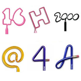 Number / Letter / Symbol Shaped Pens and Pencils... from ASI 39850 The Bentcil Company