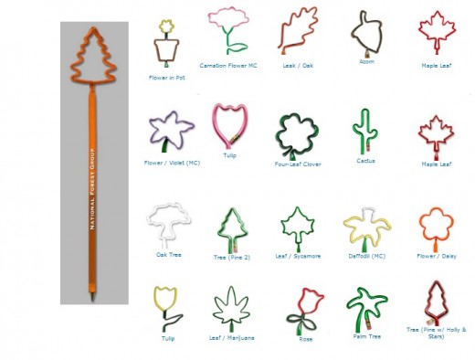 Plant / Tree / Flower Shaped Pens and Pencils... from ASI 39850 The Bentcil Company