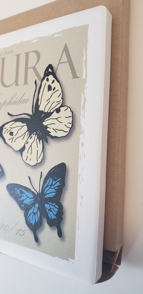 Square shaped absorbent stone coaster with cork backing, natural cream color... from ASI 62190 Illini