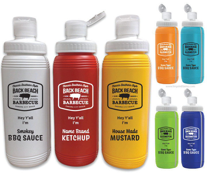 16 oz. Flip Top Condiment Bottle With View Stripe.... from ASI 55990 Garyline / GaryLine®