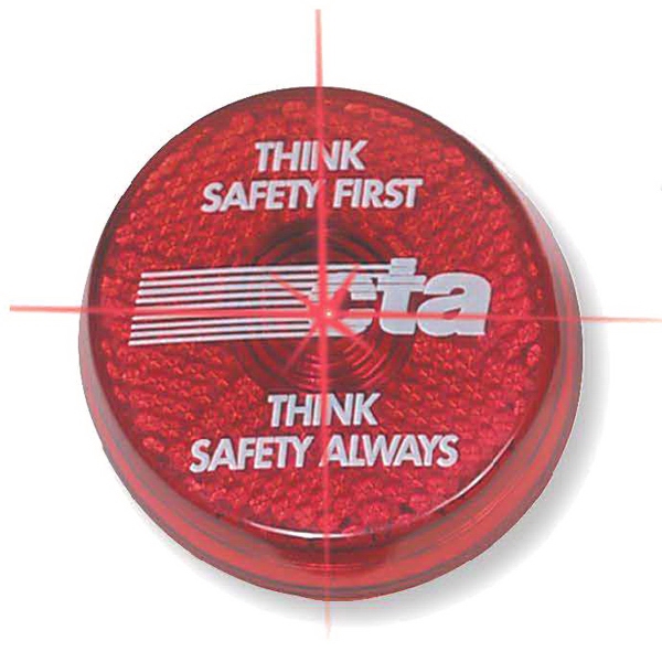 Round flashing LED strobe button ad light with clip and safety... from ASI 35500 American Greenwood Inc / American Greenwood