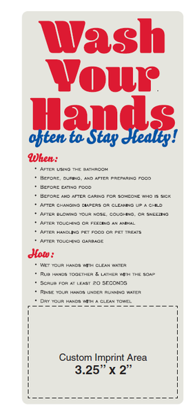 Hand Washing Magnet - 3.5x8.5 Round Corners - 25 Mil.... from ASI 91760 Tradenet Publishing / TradeNet Line